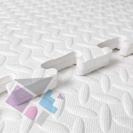 White, 100cm EVA Single Colour Play Mats, Soft Play Puzzle Piece Floor Mats