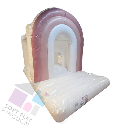 Kids Rainbow Netted Bouncy Castle, Neutral