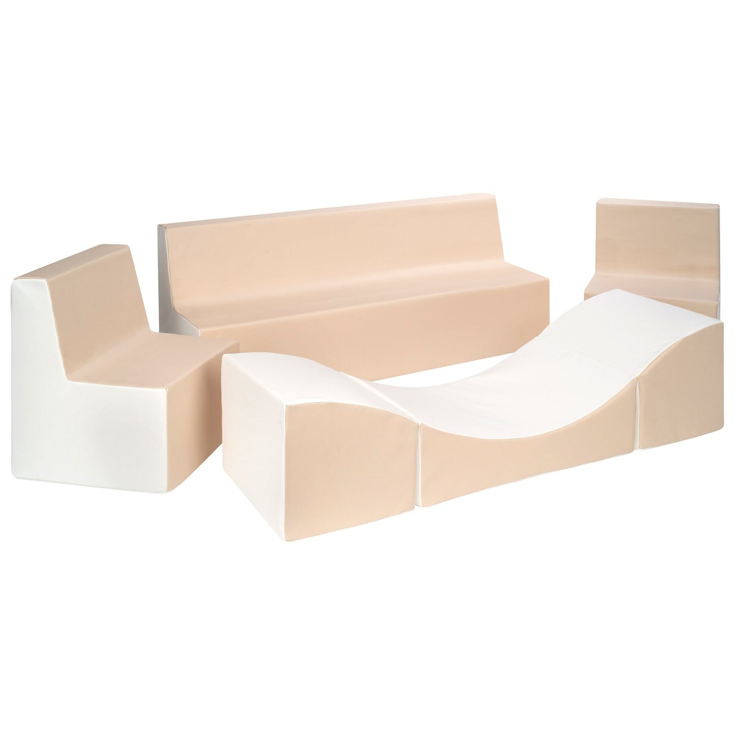 Soft Play Lounge Set, Beige & White