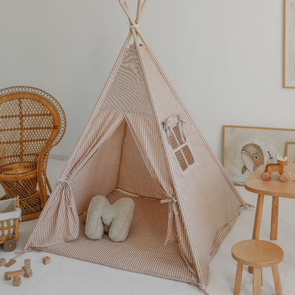 Stripes Teepee with Mat, Beige
