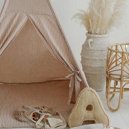 Stripes Teepee with Mat, Beige