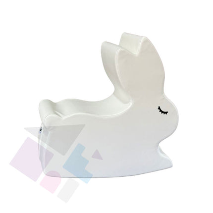 White Bunny Rabbit Soft Play Ride-On, Foam Animal Climber for Toddlers + Kids