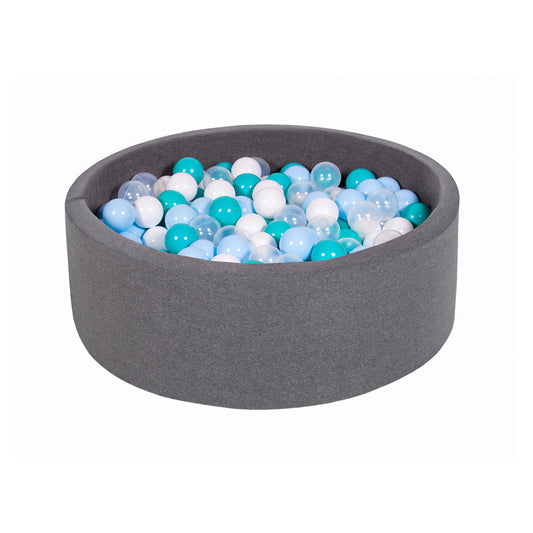 Cotton Round Ball Pit, Dark Grey (Choose your own ball colours)