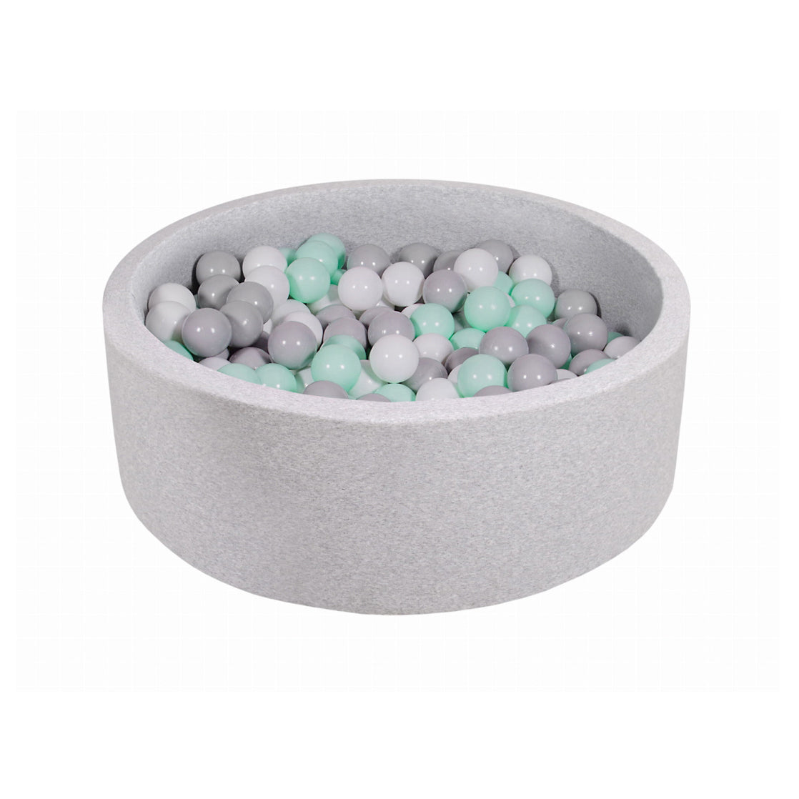 Cotton Round Ball Pit, Light Grey (Choose your own ball colours)