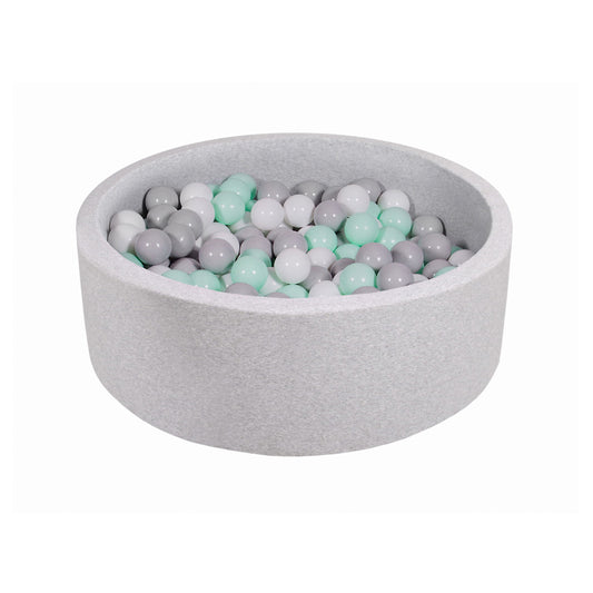 Cotton Round Ball Pit, Light Grey (Choose your own ball colours)