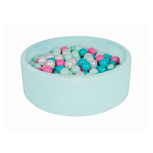 Cotton Round Ball Pit, Mint Green (Choose your own ball colours)