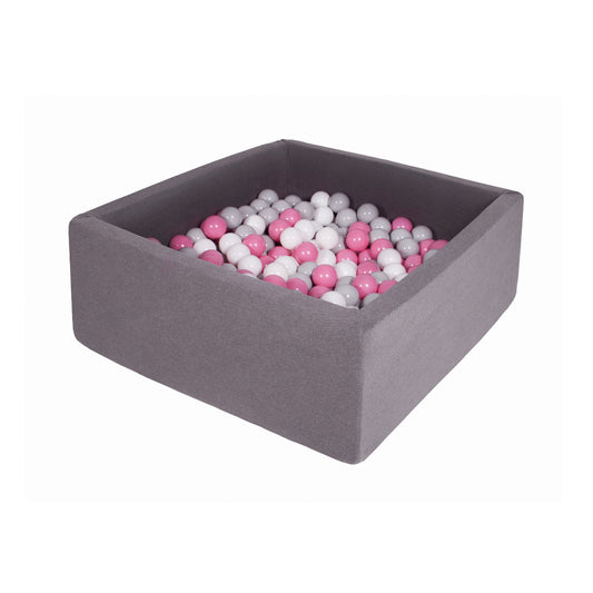Cotton Square Ball Pit, Dark Grey (Choose your own ball colours)