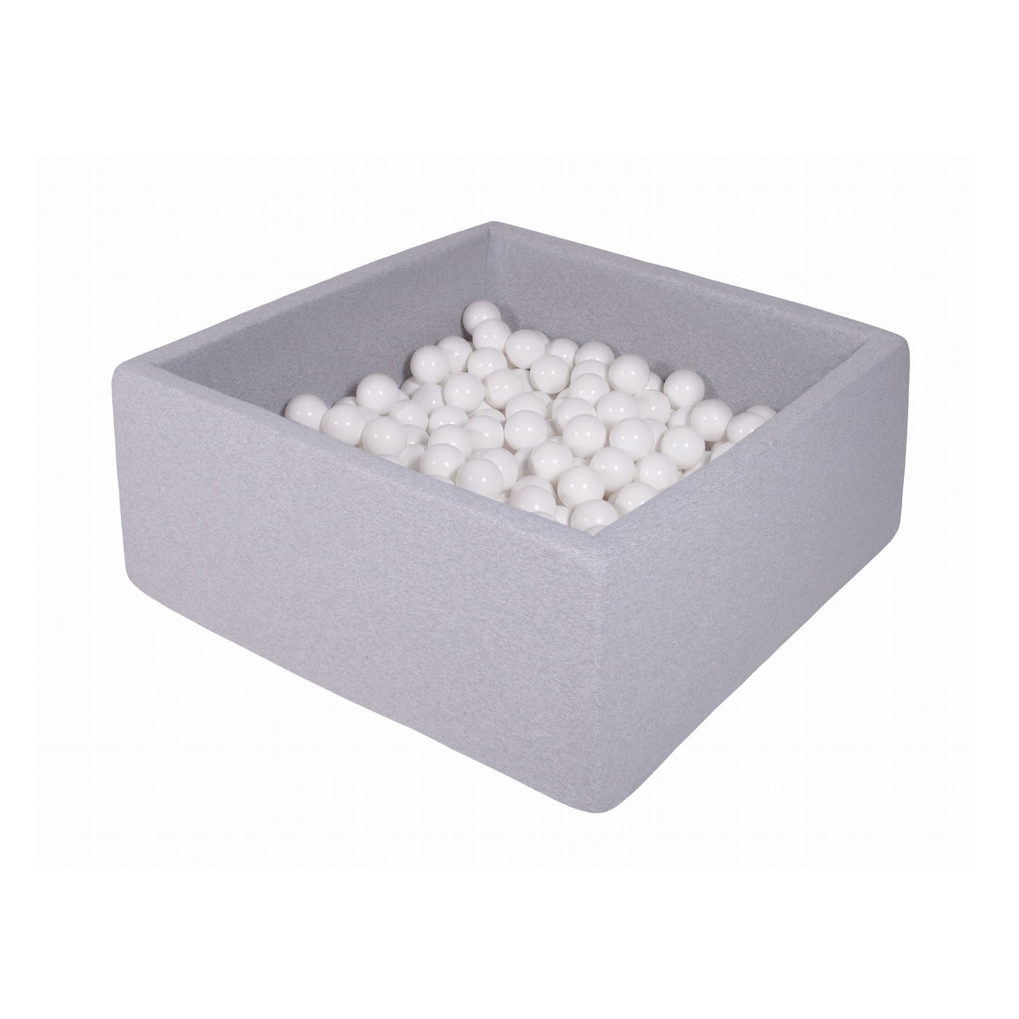 Cotton Square Ball Pit, Light Grey (Choose your own ball colours)