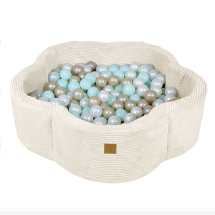 Corduroy Flower Ball Pit, Cream