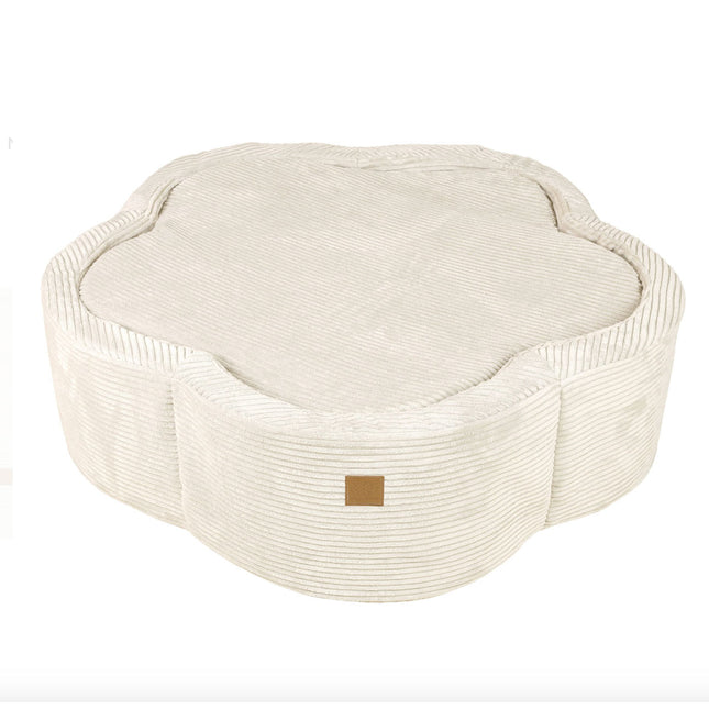 Corduroy Flower Ball Pit, Cream