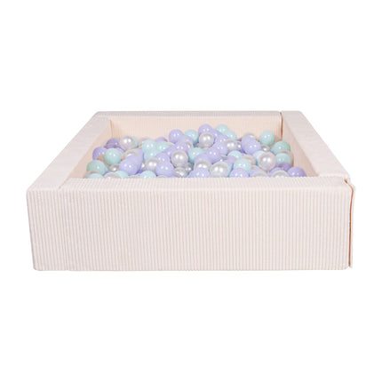 Corduroy Soft Play Square Ball Pit, Cream