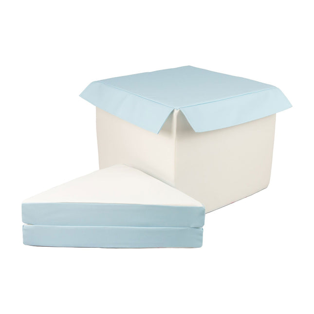 Separate Cube & Folded Triangle (Step & Slide Add-On), Soft Play Set, Pastel Blue