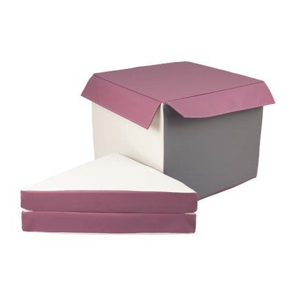 Separate Cube & Folded Triangle (Step & Slide Add-On), Soft Play Set, Purple
