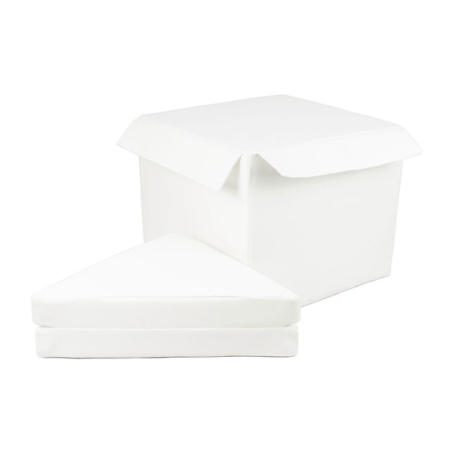 Separate Cube & Folded Triangle (Step & Slide Add-On), Soft Play Set, White