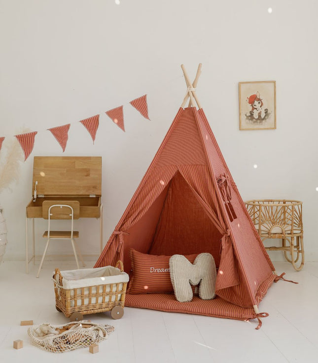 Stripes Teepee with Mat, Orange
