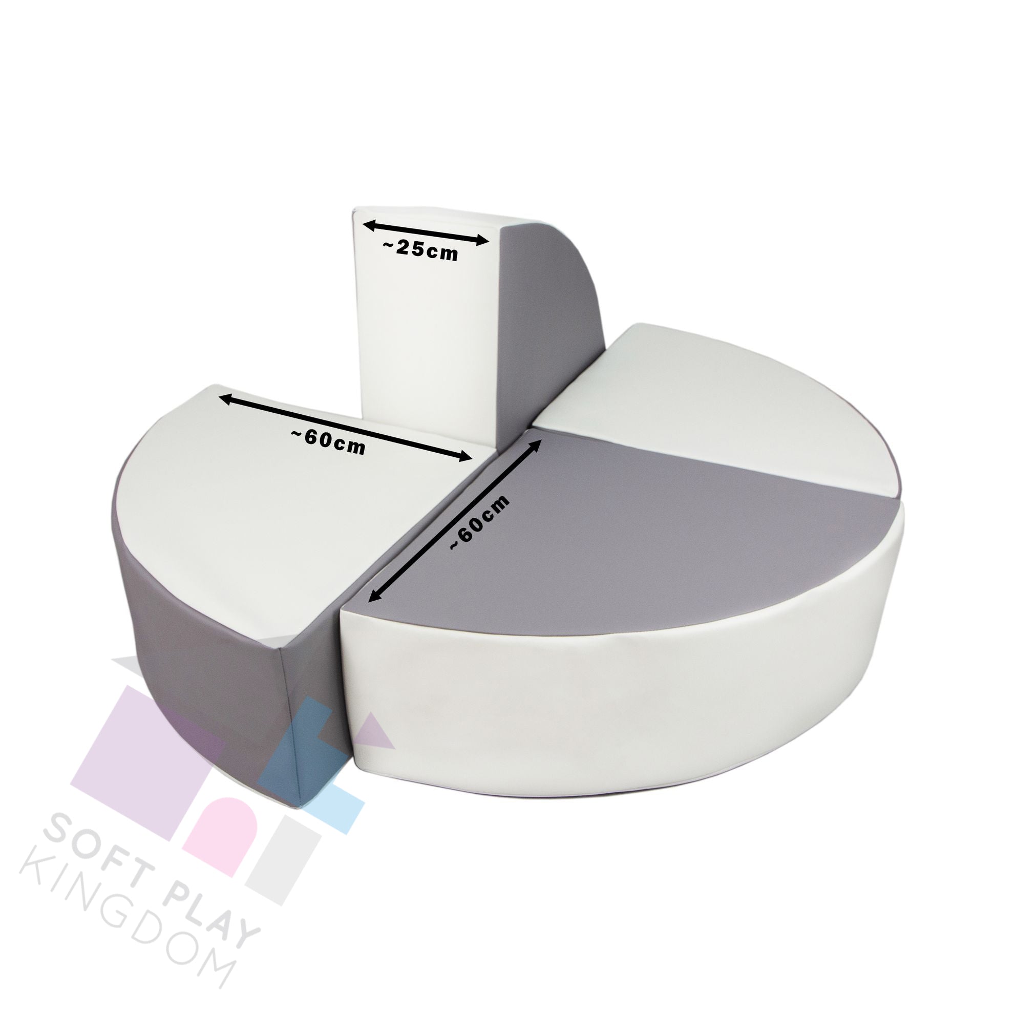 Circle Stacking Blocks, Grey & White – Soft Play Kingdom