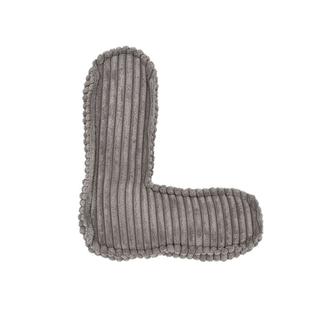 Corduroy Letter Cushion, Grey