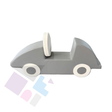 Grey Car Soft Play Ride-On, Foam Climber for Toddlers + Kids