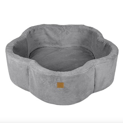 Corduroy Flower Ball Pit, Grey