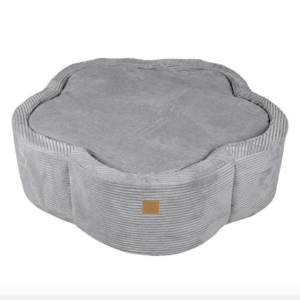 Corduroy Flower Ball Pit, Grey