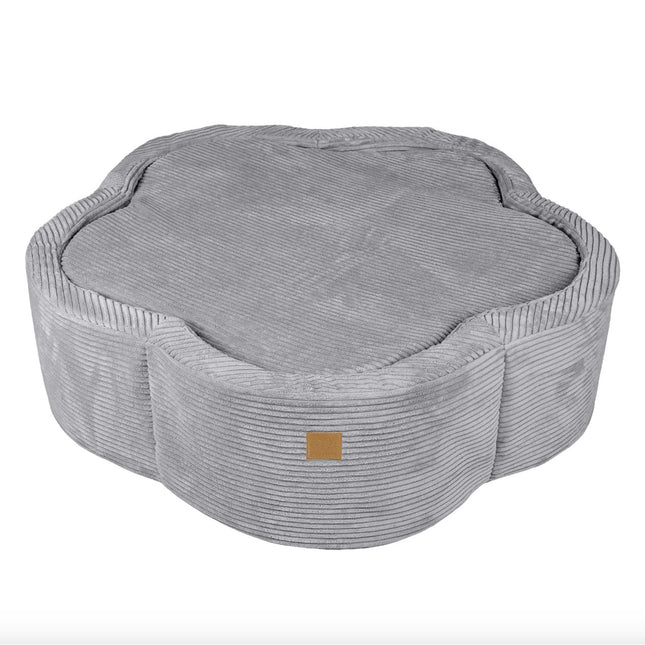 Corduroy Flower Ball Pit, Grey