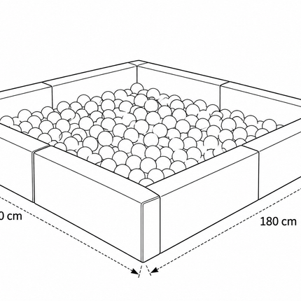 XL Soft Play 6ft Square Ball Pit + Neutral Slide + Balls BUNDLE