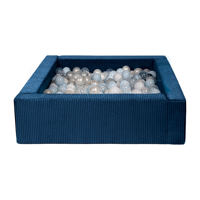 Corduroy Soft Play Square Ball Pit, Navy Blue