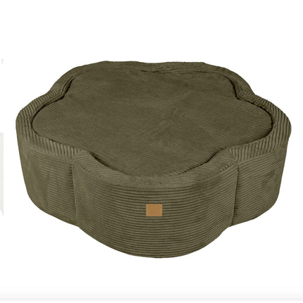 Corduroy Flower Ball Pit, Olive Green