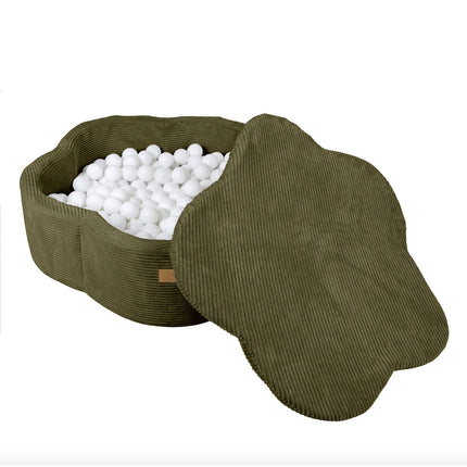 Corduroy Flower Ball Pit, Olive Green