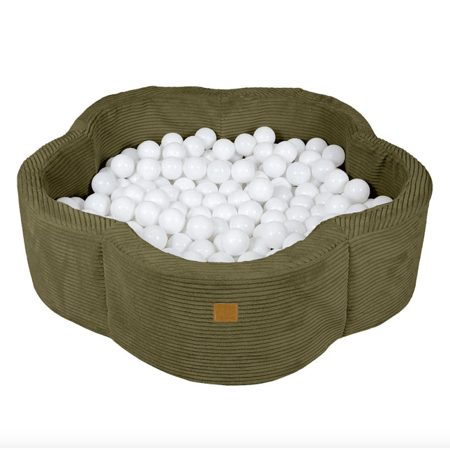 Corduroy Flower Ball Pit, Olive Green