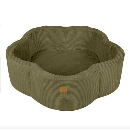 Corduroy Flower Ball Pit, Olive Green
