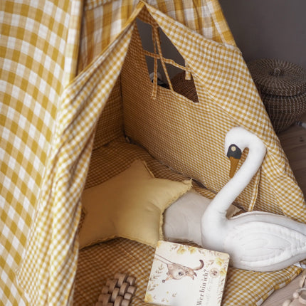 Gingham Teepee with Mat, Yellow