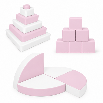 The Stacker BUNDLE, Pastel Pink & White