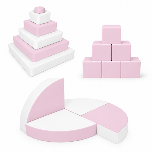 The Stacker BUNDLE, Pastel Pink & White