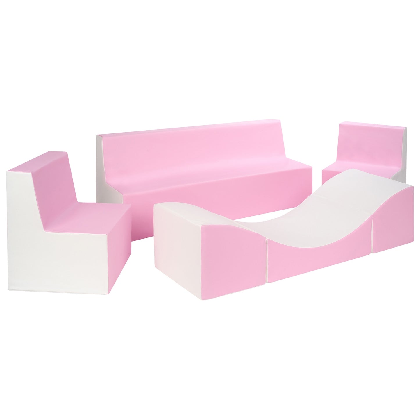 Soft Play Lounge Set, Pastel Pink & White