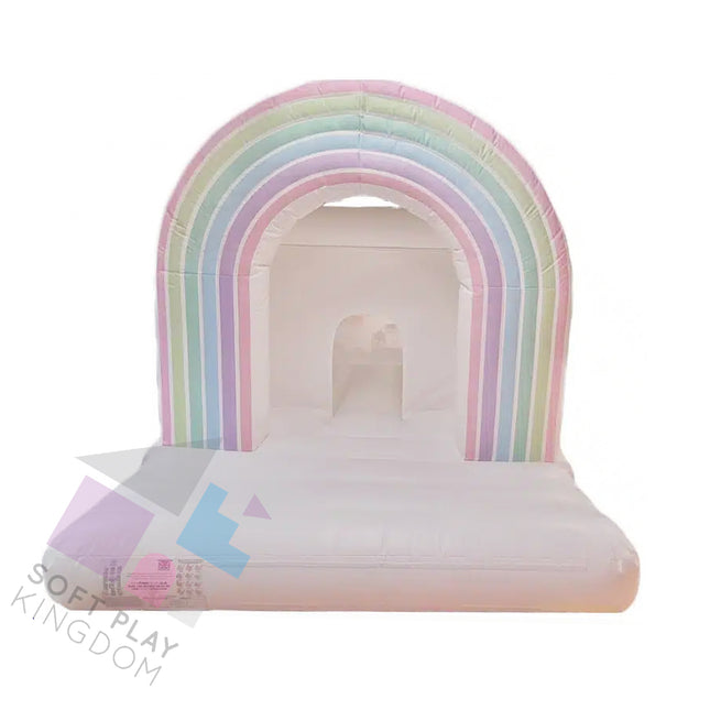 Kids Rainbow Netted Bouncy Castle, Multicoloured