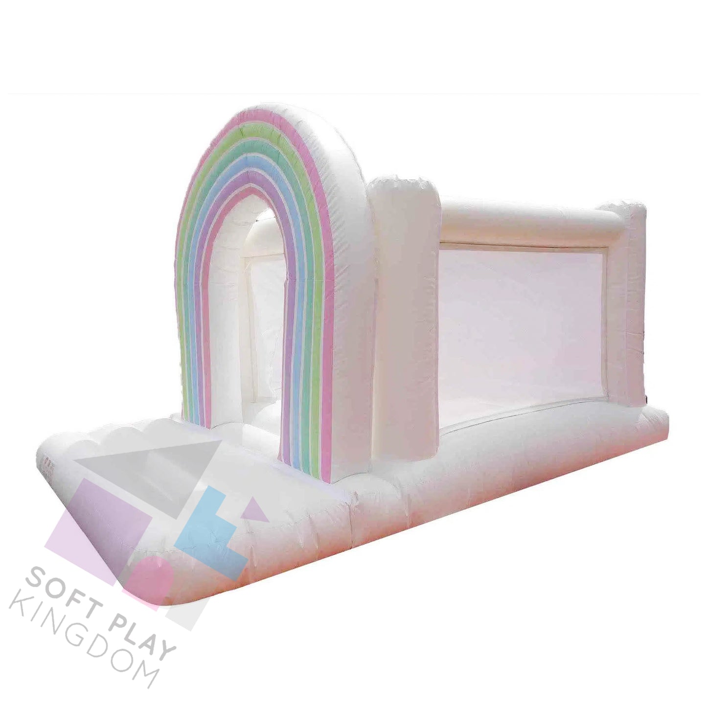 Kids Rainbow Netted Bouncy Castle, Multicoloured