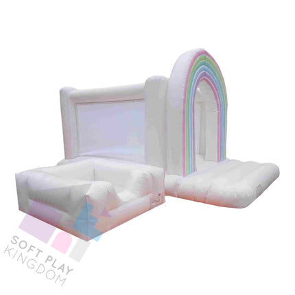 Kids Rainbow Netted Bouncy Castle, Multicoloured