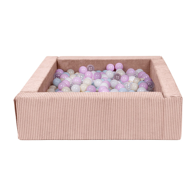 Corduroy Soft Play Square Ball Pit, Rose