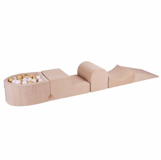 Playsystem with Ball Pit, Velvet Light Beige