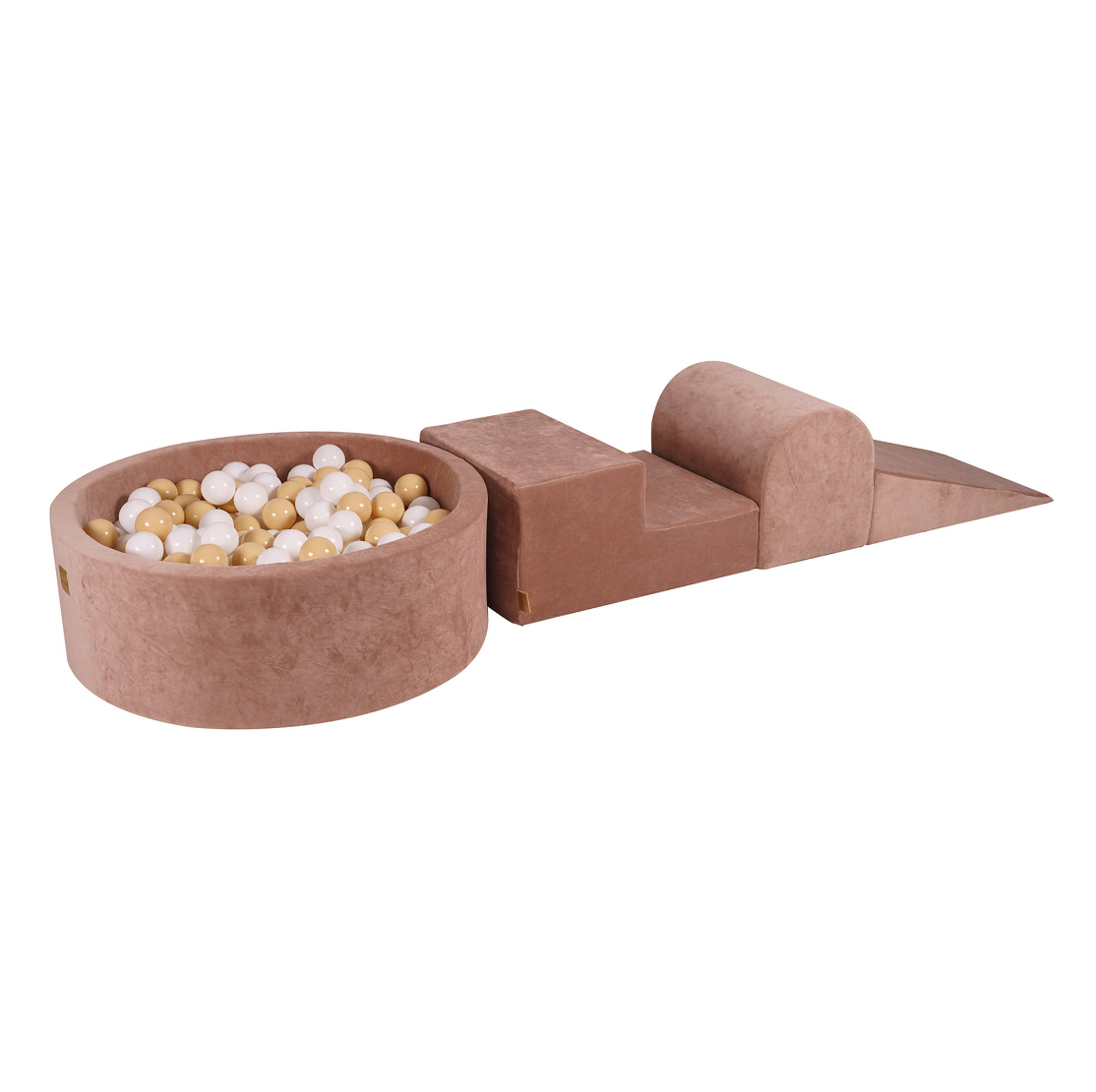 Playsystem with Ball Pit, Velvet Beige Brown