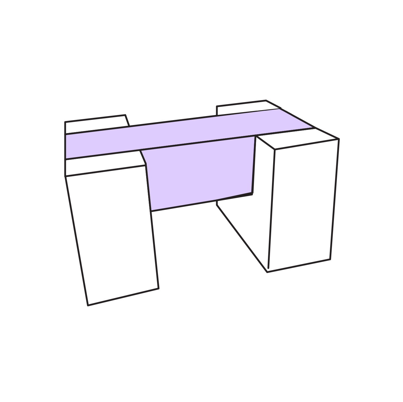 Balance Beam (Stand-Alone), Lilac & White