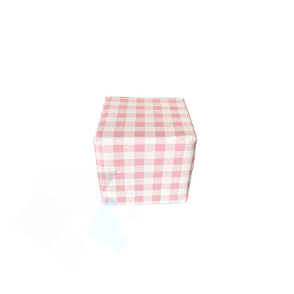 Soft Play Small Stacking Cubes (20cm Foam Building Blocks) Set of 10, Pastel Pink Plaid