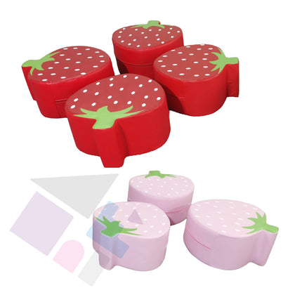 Red / Pink Soft Play Strawberry Shape, Decorative Foam Play Blocks for Kids