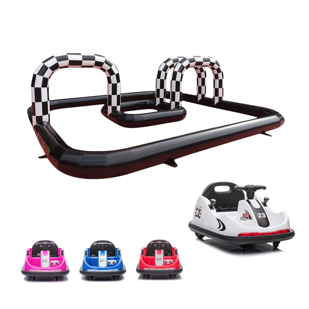 Kids Bumper Car Inflatable Race Track + Cars BUNDLE