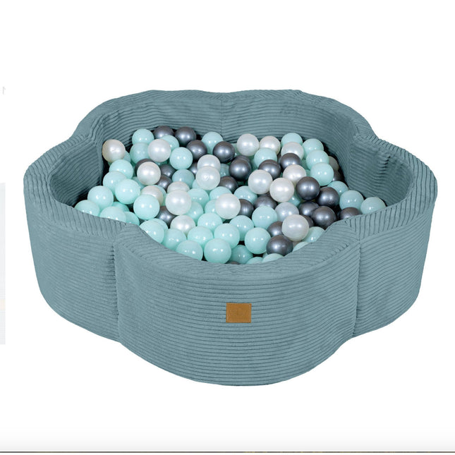 Corduroy Flower Ball Pit, Turquoise