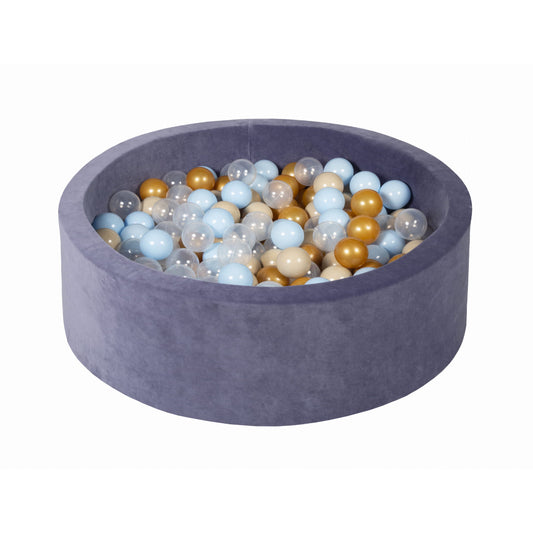 Velvet Round Ball Pit, Midnight Blue (Choose your own ball colours)