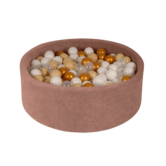 Velvet Round Ball Pit, Chocolate (Choose your own ball colours)