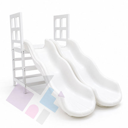 6ft Double Wavy Slide with Platform + Steps