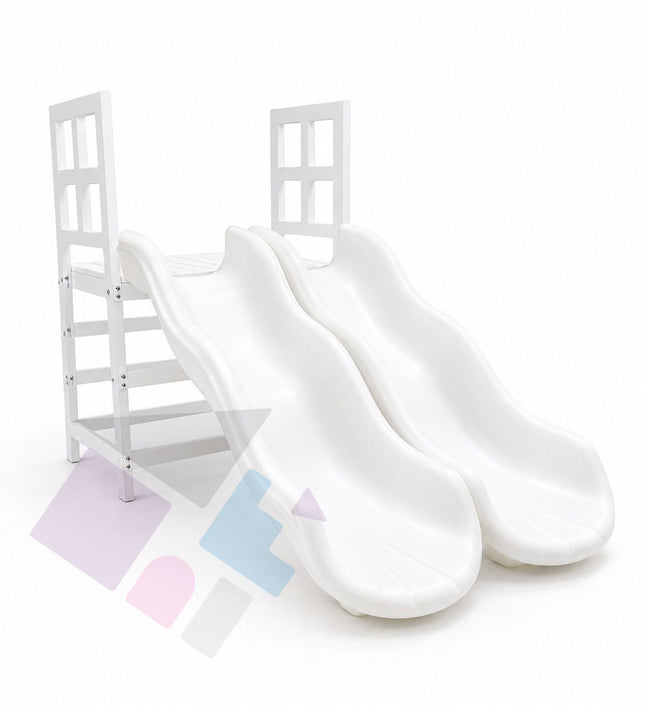 6ft Double Wavy Slide with Platform + Steps